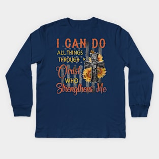 I Can Do All Things Through Christ Who Strengthens Me Kids Long Sleeve T-Shirt